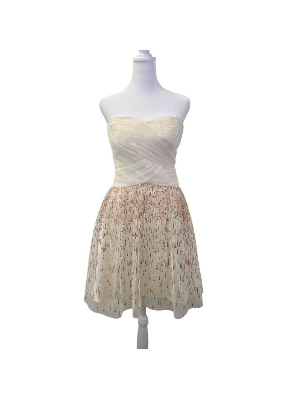 Hailey Adrianna Papell Metallic Circle Print Strapless Fit & Flare Dress Size 2